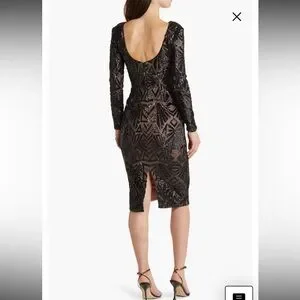 Dress the Population | Dresses | Dress The Population Emery Long Sleeve  Sequin Cocktail Dress Xxs | Poshmark